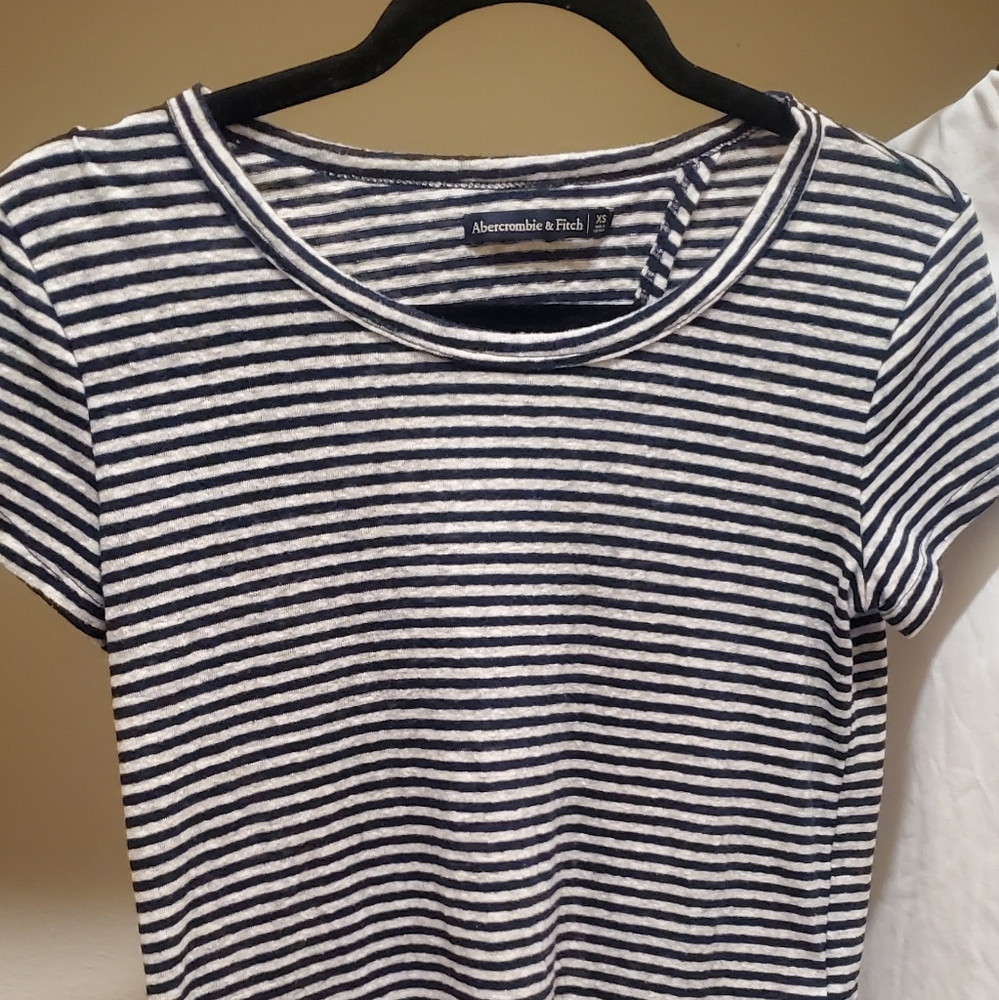 Abercrombie A&F navy striped top